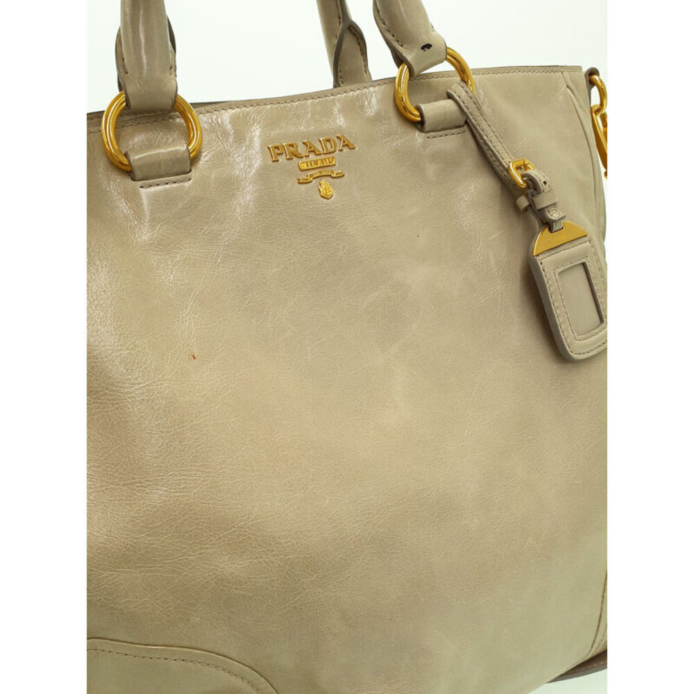 Prada Vitello Shine tote bag in Argilla Tan - Picture 6 of 9